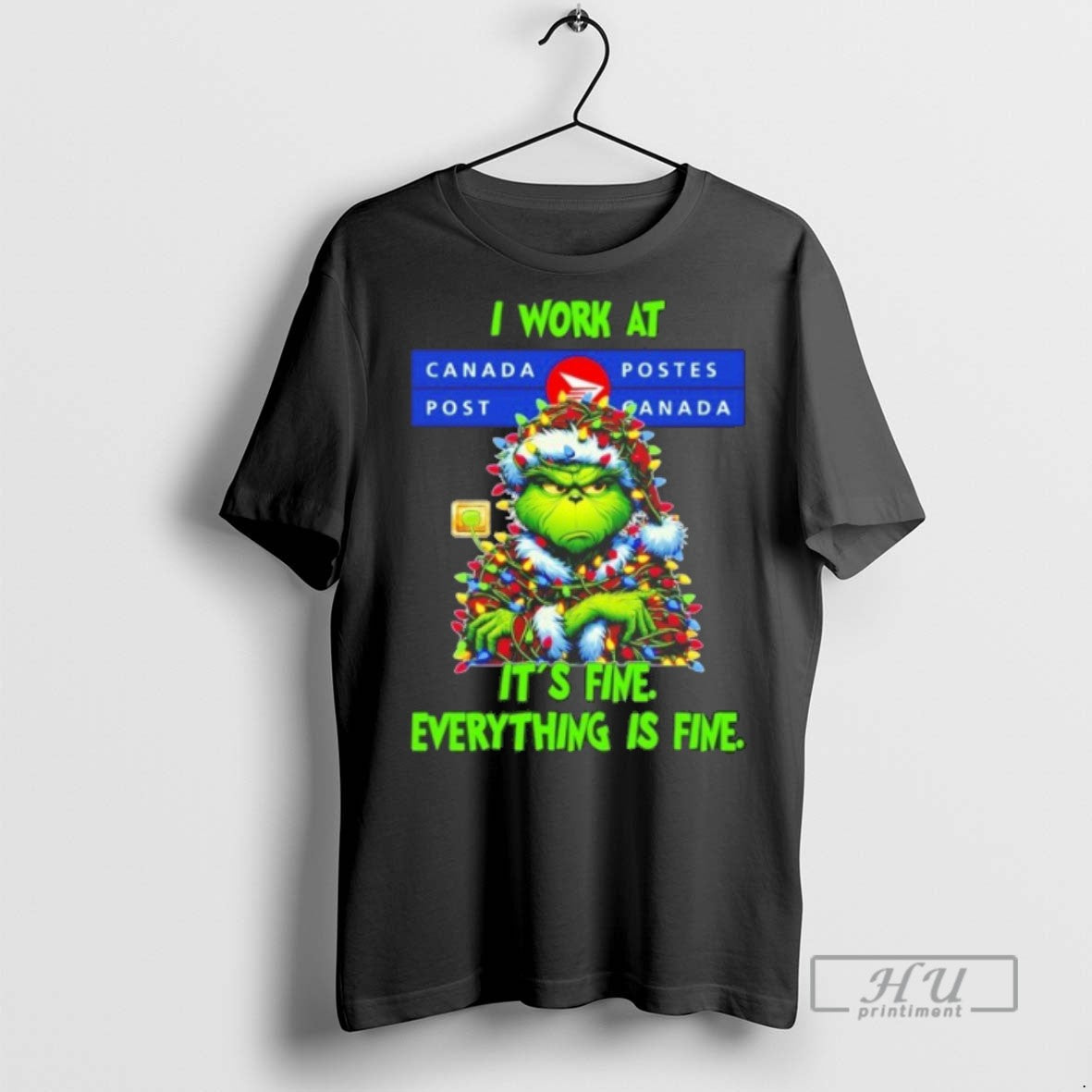 Trending Officials Grinch Santa I Work Canada Post Fine Everything Is Fine T-Shirts, Hoodie, Sweatshirt - T-Shirt, Sweatshirt, Hoodie