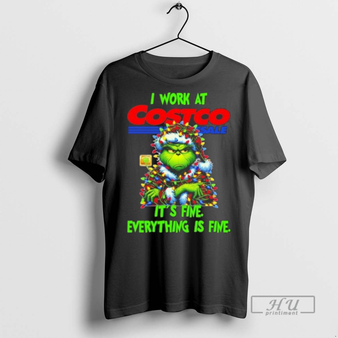 Trending Officials Grinch Santa I Work Costco Wholesale Fine Everything Is Fine T-Shirts, Hoodie, Sweatshirt - T-Shirt, Sweatshirt, Hoodie