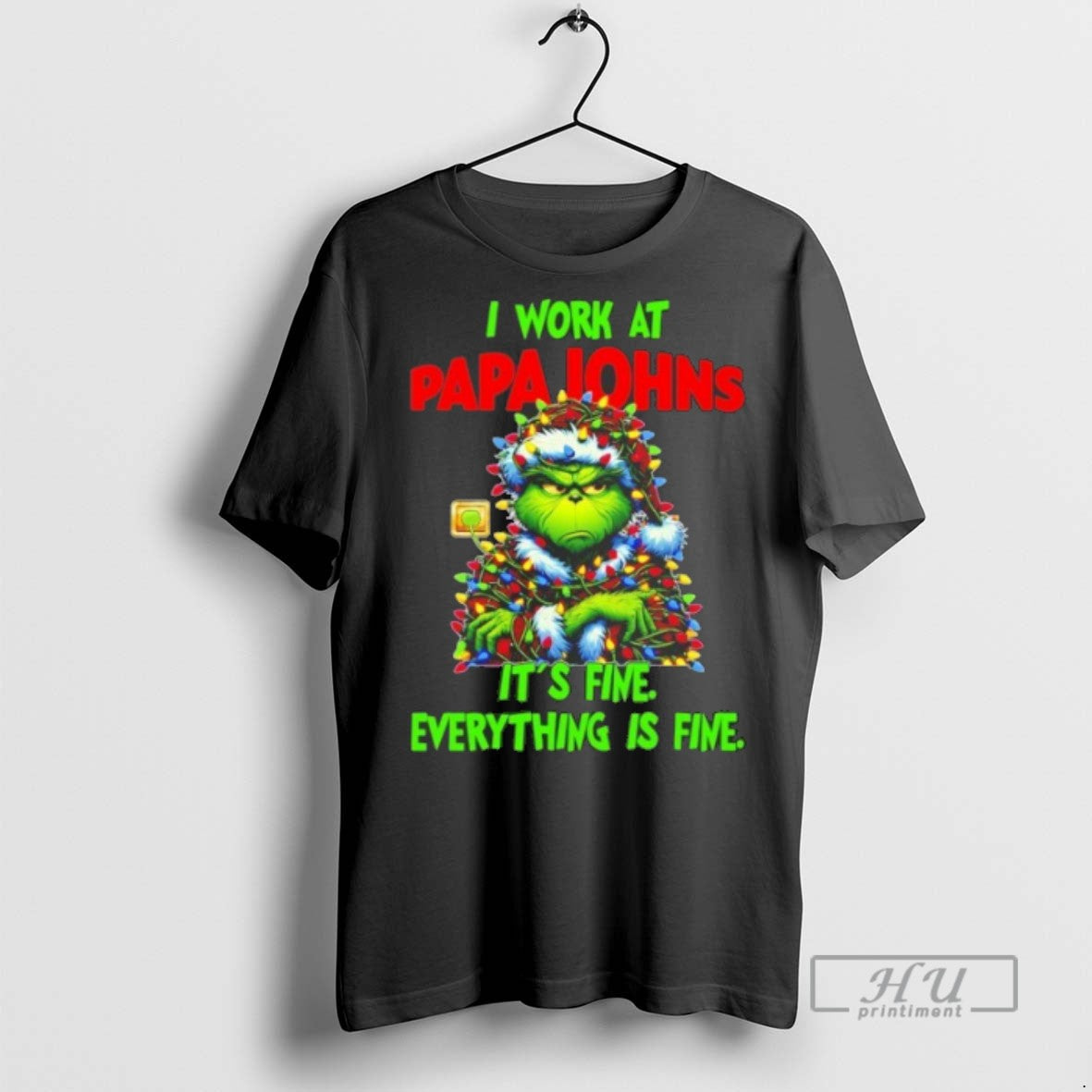 Trending Officials Grinch Santa I Work Papa Johns Pizza Fine Everything Is Fine T-Shirts, Hoodie, Sweatshirt - T-Shirt, Sweatshirt, Hoodie
