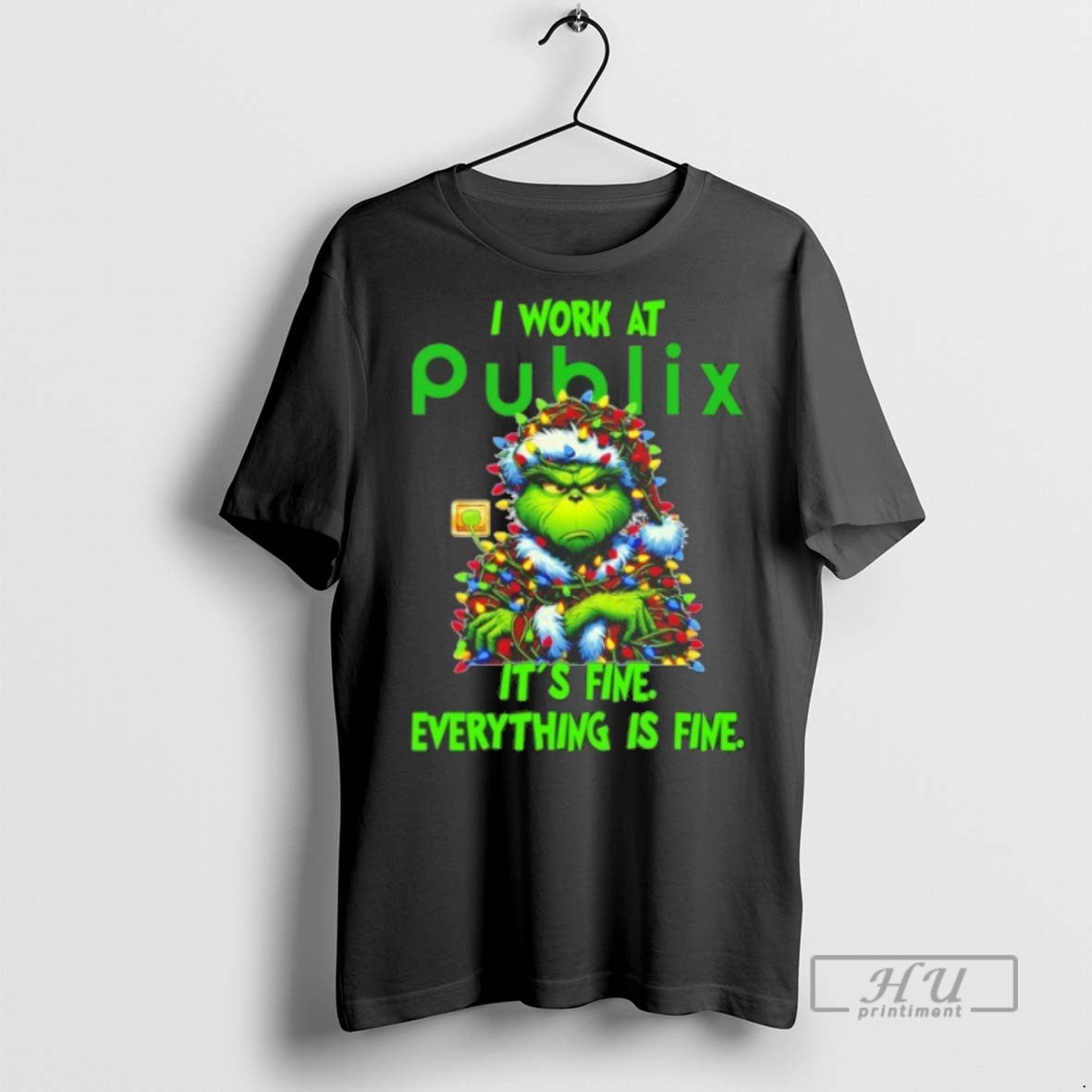 Trending Officials Grinch Santa I Work Publix Fine Everything Is Fine Lights T-Shirts, Hoodie, Sweatshirt - T-Shirt, Sweatshirt, Hoodie