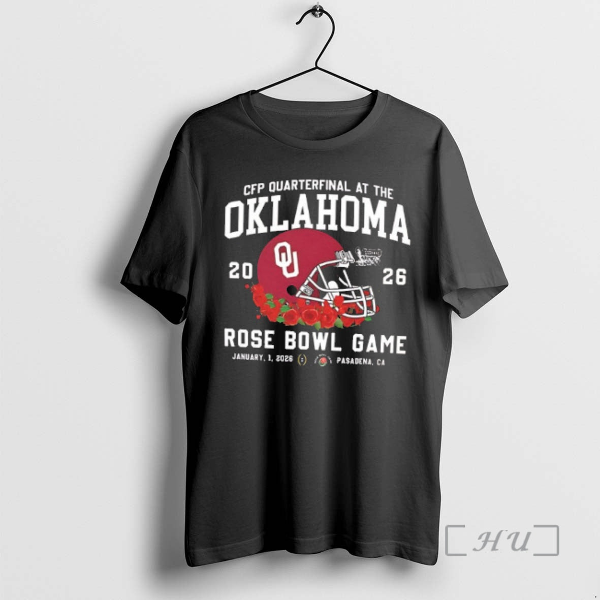 Trending Oklahoma Sooners Cfp Quarterfinal 2026 Rose Bowl Game Helmet 2 Sided T-Shirts, Hoodie, Sweatshirt - T-Shirt, Sweatshirt, Hoodie