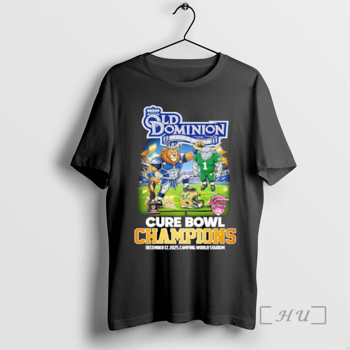 Trending Old Dominion 24 10 South Florida 2025 Cure Bowl Champions Mascot T-Shirts, Hoodie, Sweatshirt - T-Shirt, Sweatshirt, Hoodie