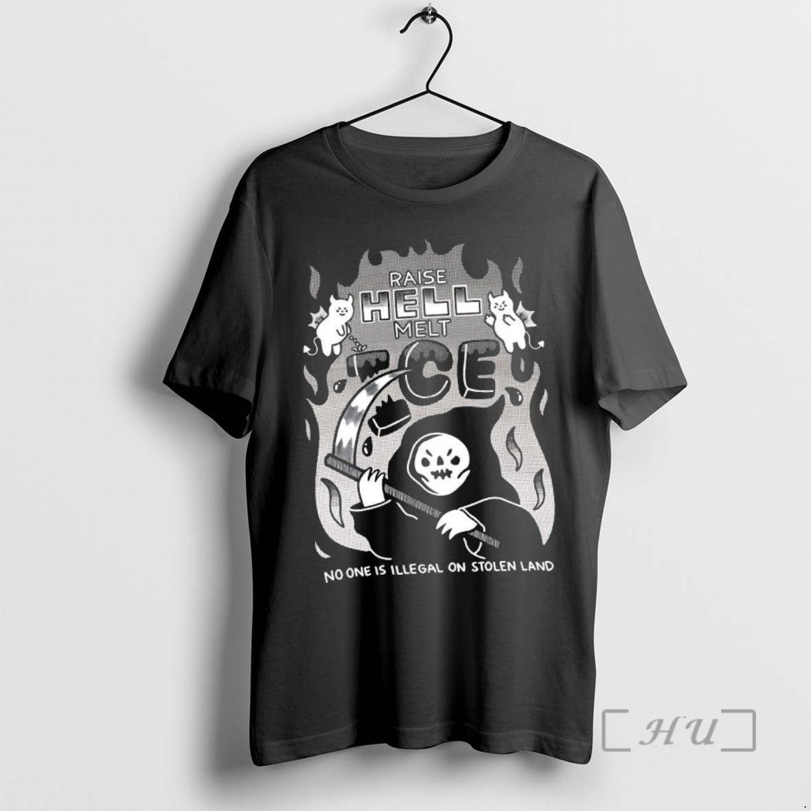 Trending Raise Hell Melt Ice No One Is Illegal Stolen Land Cartoon T-Shirts, Hoodie, Sweatshirt - T-Shirt, Sweatshirt, Hoodie
