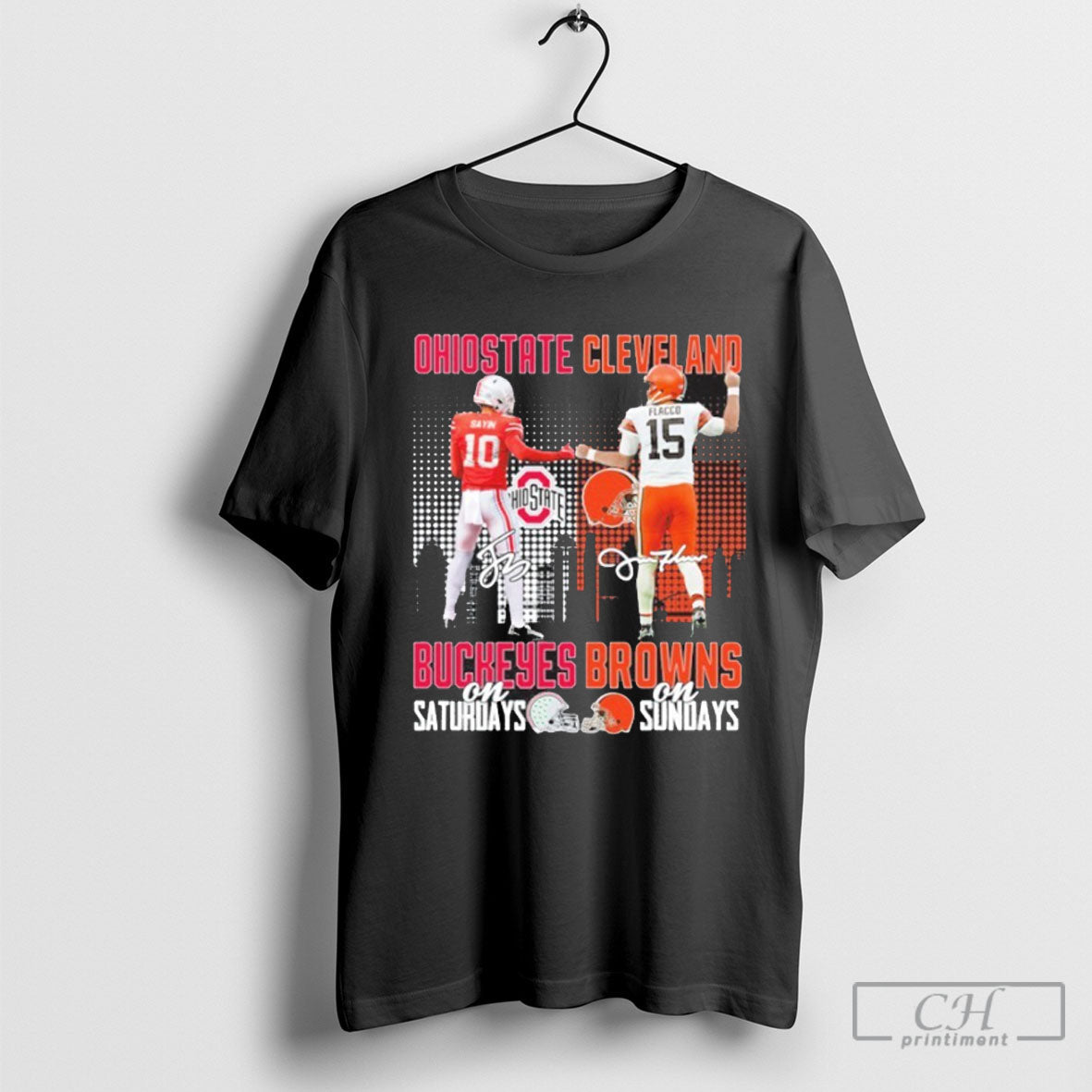Trending Sayin Buckeyes Saturdays Flacco Browns Sundays T-Shirts, Hoodie, Sweatshirt - T-Shirt, Sweatshirt, Hoodie