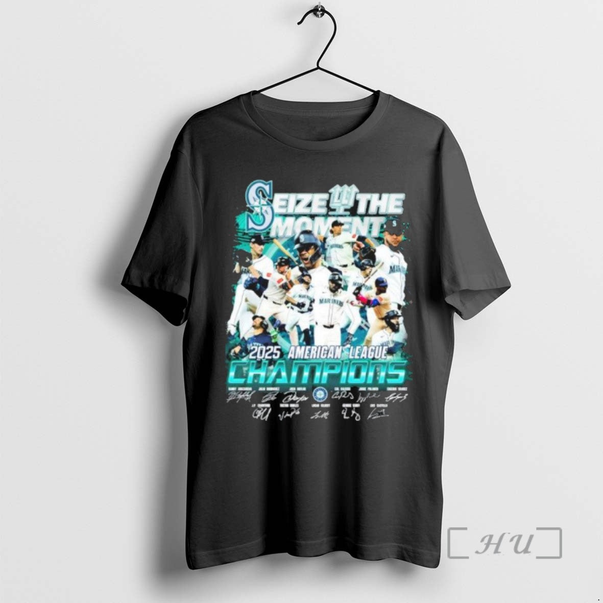Trending Seattle Mariners Seize Moment 2025 American League Champions Signatures T-Shirts, Hoodie, Sweatshirt - T-Shirt, Sweatshirt, Hoodie