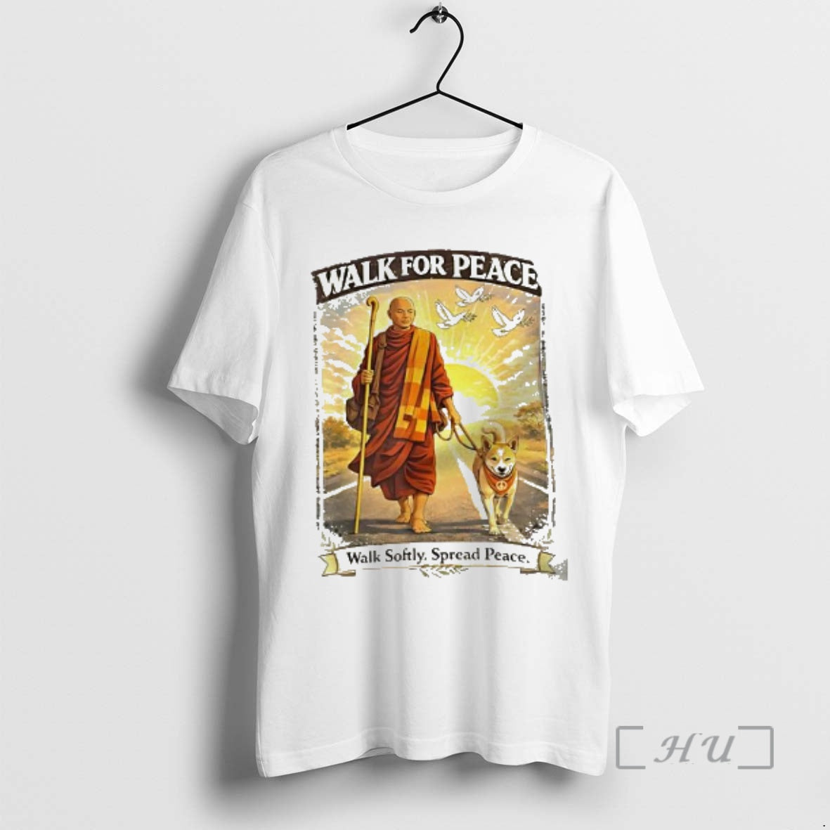 Trending Walk Peace Walk Softly Spread Peace Monks Aloka Peace Dog T-Shirts, Hoodie, Sweatshirt - T-Shirt, Sweatshirt, Hoodie