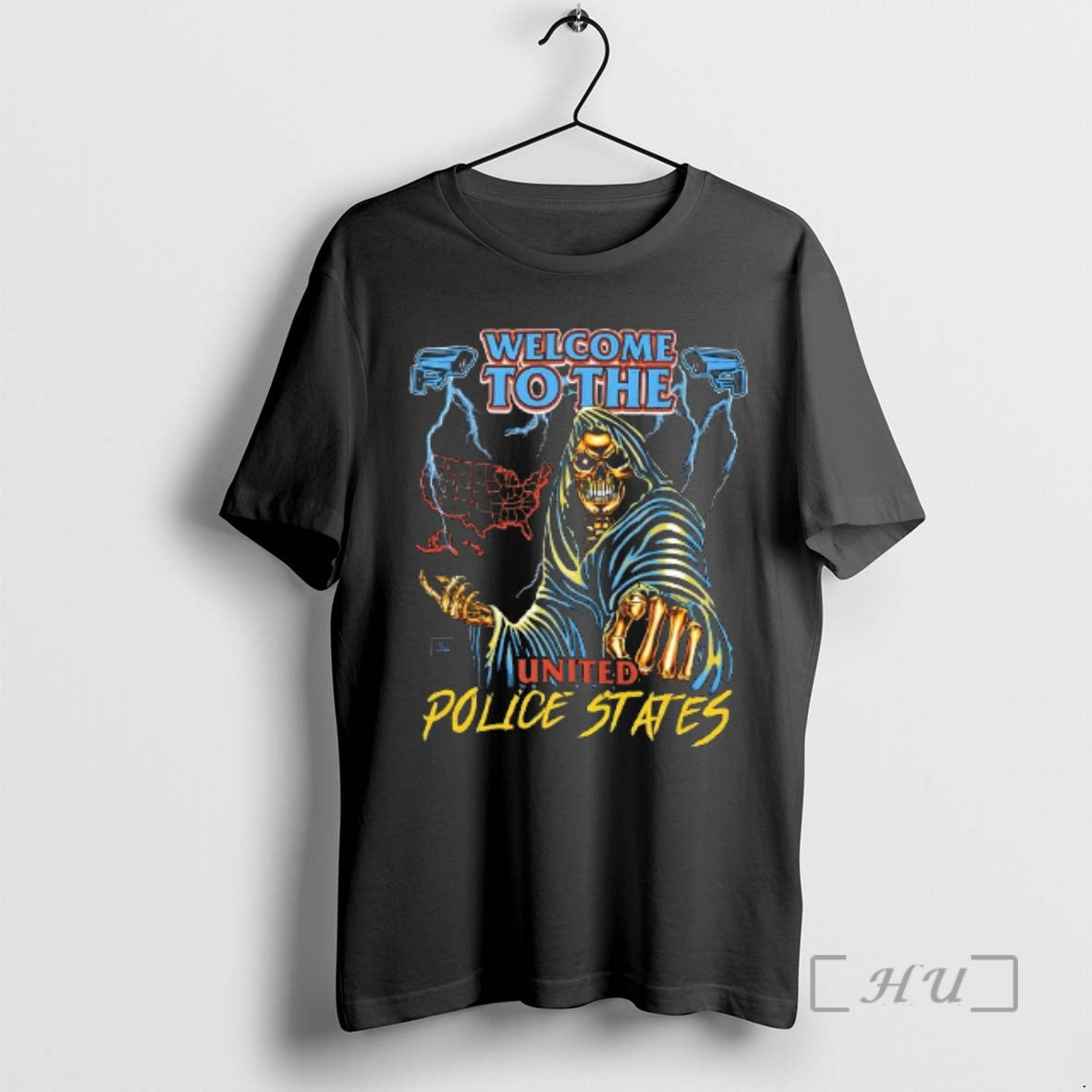 Trending Welcome United Police States Grim Reaper T-Shirts, Hoodie, Sweatshirt - T-Shirt, Sweatshirt, Hoodie