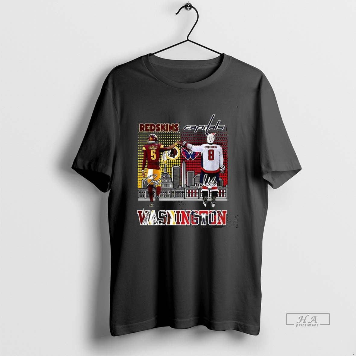 Alexander Ovechkin Washington Capitals Jayden Daniels Washington Commanders Signature T-Shirts, Hoodie, Sweatshirt - T-Shirt, Sweatshirt, Hoodie