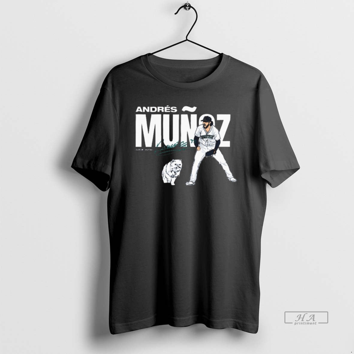 Andres Munoz Seattle Mariners Mlb Slash Signature Painting T-Shirts, Hoodie, Sweatshirt - T-Shirt, Sweatshirt, Hoodie