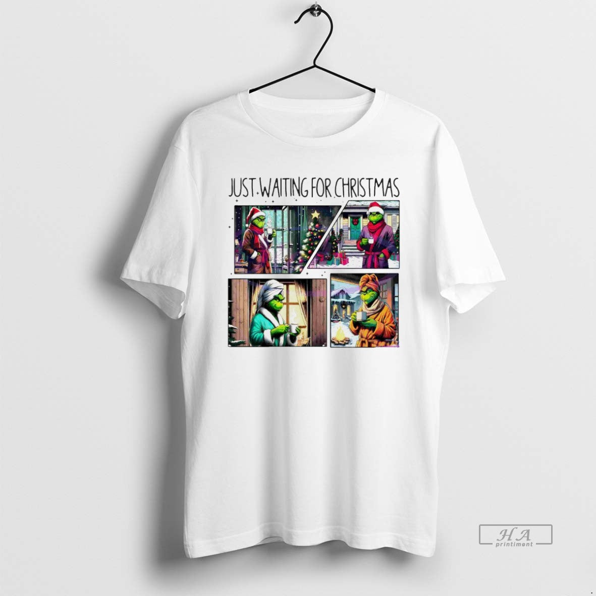 Cozy Grinch Just Waiting White T-Shirts, Hoodie, Sweatshirt - T-Shirt, Sweatshirt, Hoodie