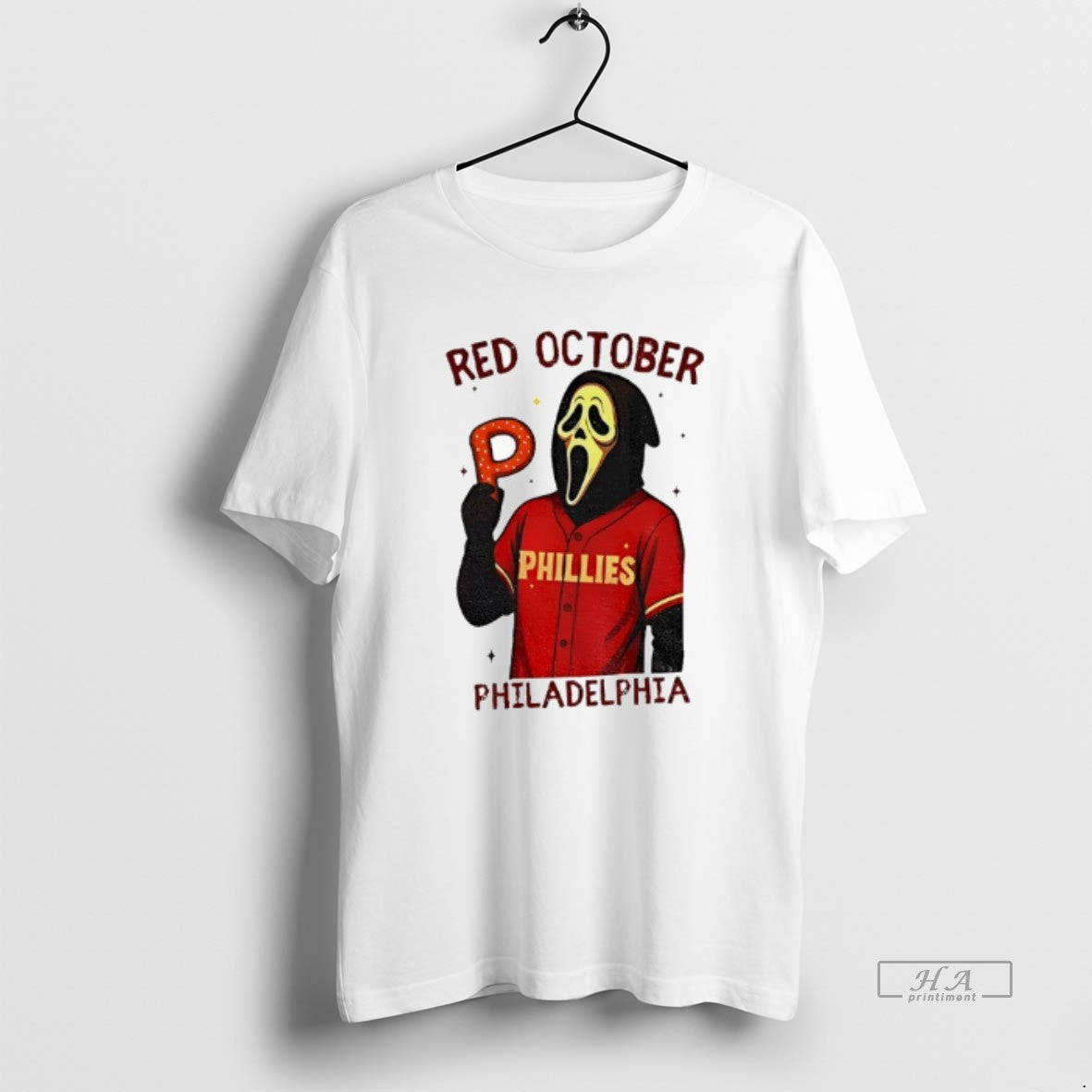 Ghost Face Phillies Red October Philadelphia Baseball Halloween T-Shirts, Hoodie, Sweatshirt - T-Shirt, Sweatshirt, Hoodie