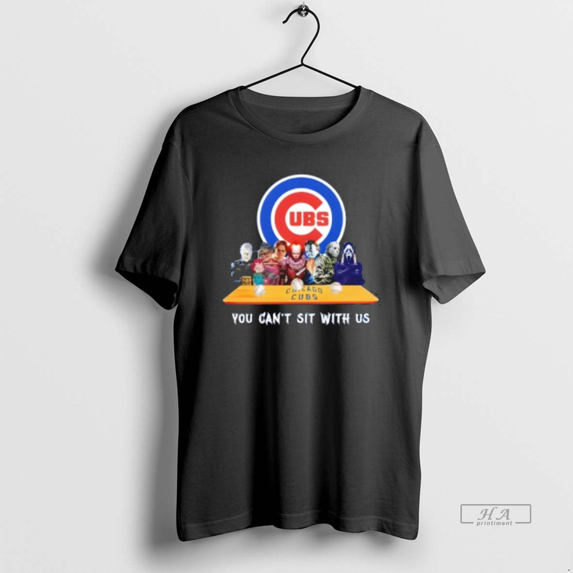 Horror Movie Characters You Cant Sit Us Chicago Cubs Halloween T-Shirts, Hoodie, Sweatshirt - T-Shirt, Sweatshirt, Hoodie