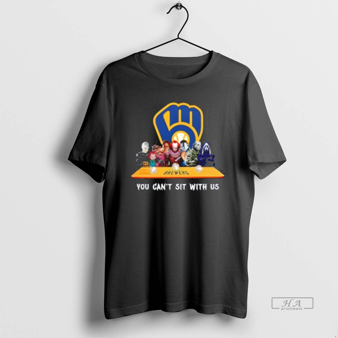 Horror Movie Characters You Cant Sit Us Milwaukee Brewers Halloween T-Shirts, Hoodie, Sweatshirt - T-Shirt, Sweatshirt, Hoodie