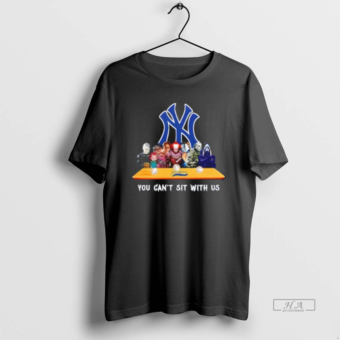 Horror Movie Characters You Cant Sit Us New York Yankees Halloween T-Shirts, Hoodie, Sweatshirt - T-Shirt, Sweatshirt, Hoodie