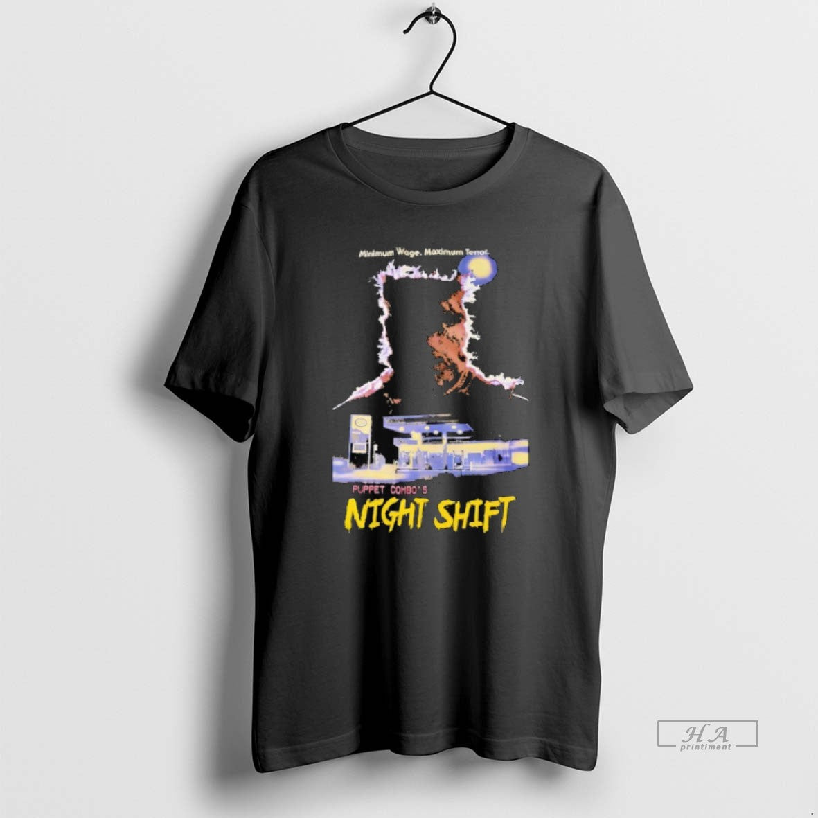 Minimum Wage Maximum Terror Puppet Combos Night Shift Horror Halloween T-Shirts, Hoodie, Sweatshirt - T-Shirt, Sweatshirt, Hoodie