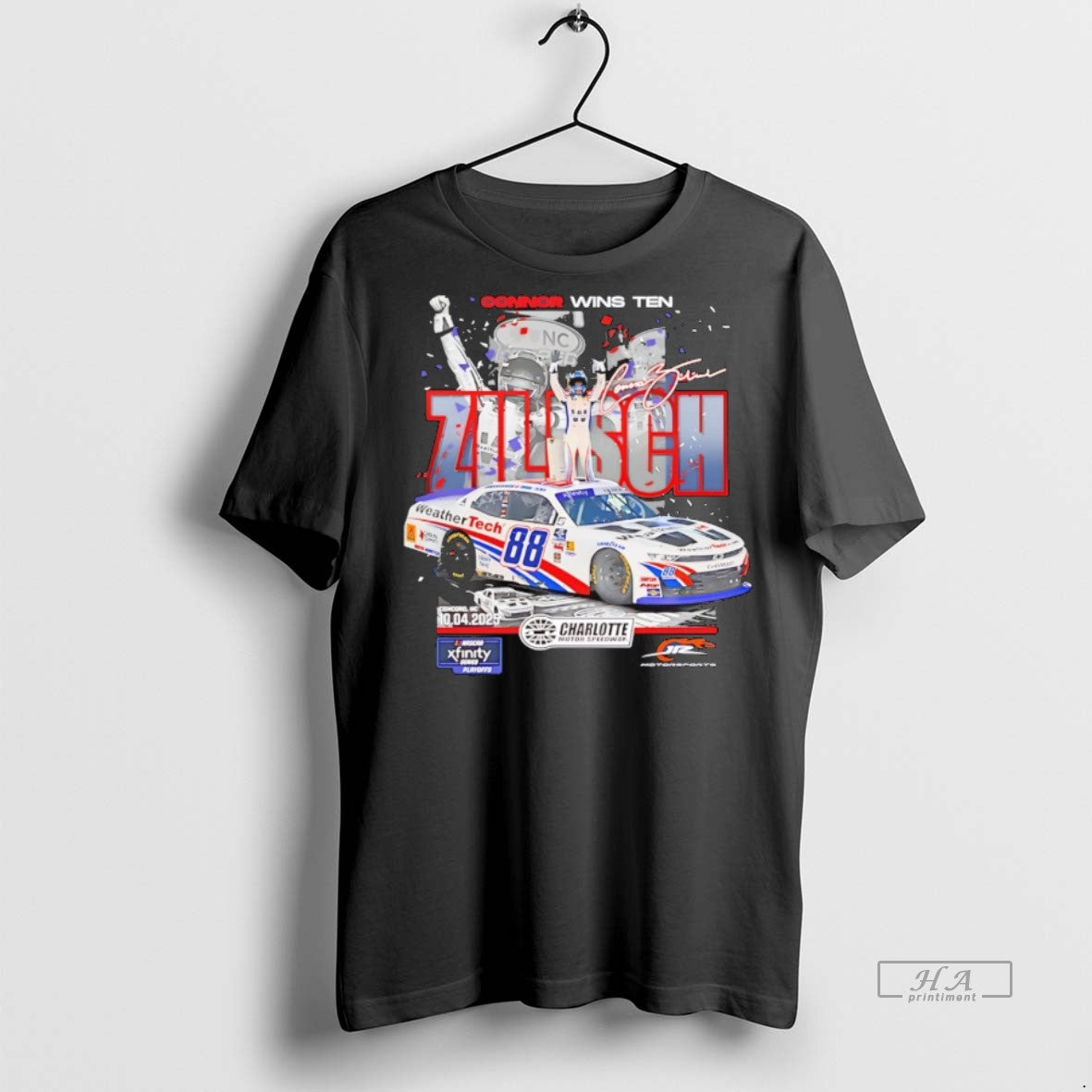 Official Connor Zilisch Wins Checkered Flag Sports 2025 Blue Cross Nc 250 Xfinity T-Shirts, Hoodie, Sweatshirt - T-Shirt, Sweatshirt, Hoodie