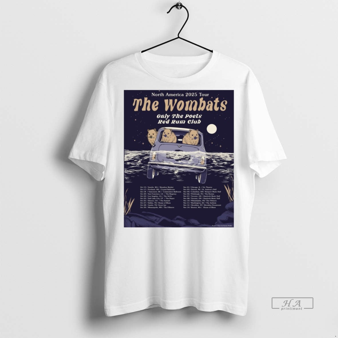 Official Wombats North America 2025 Tour Only Poets Red Rum Club T-Shirts, Hoodie, Sweatshirt - T-Shirt, Sweatshirt, Hoodie