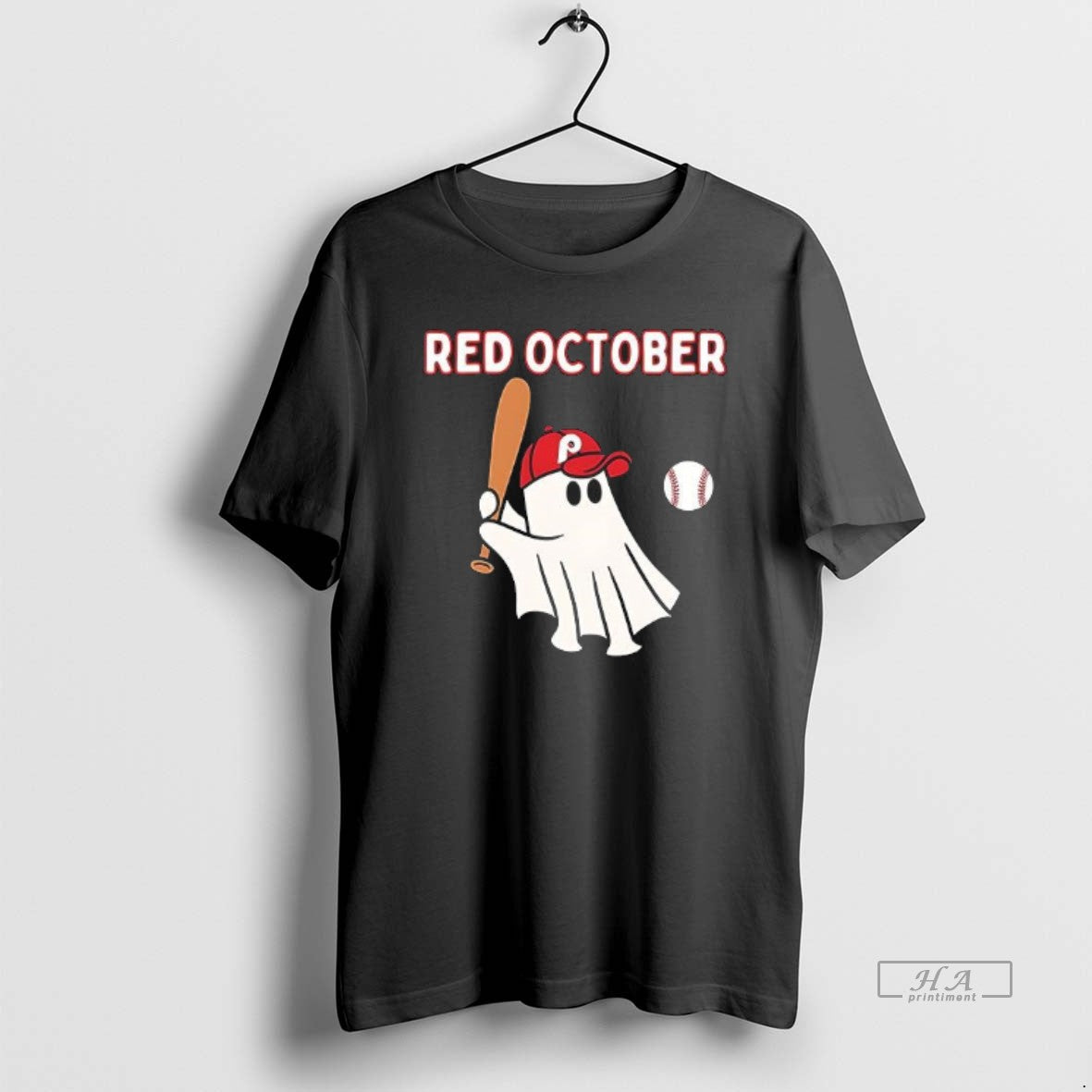 Phillies Red October Ghost Halloween Baseball T-Shirts, Hoodie, Sweatshirt - T-Shirt, Sweatshirt, Hoodie