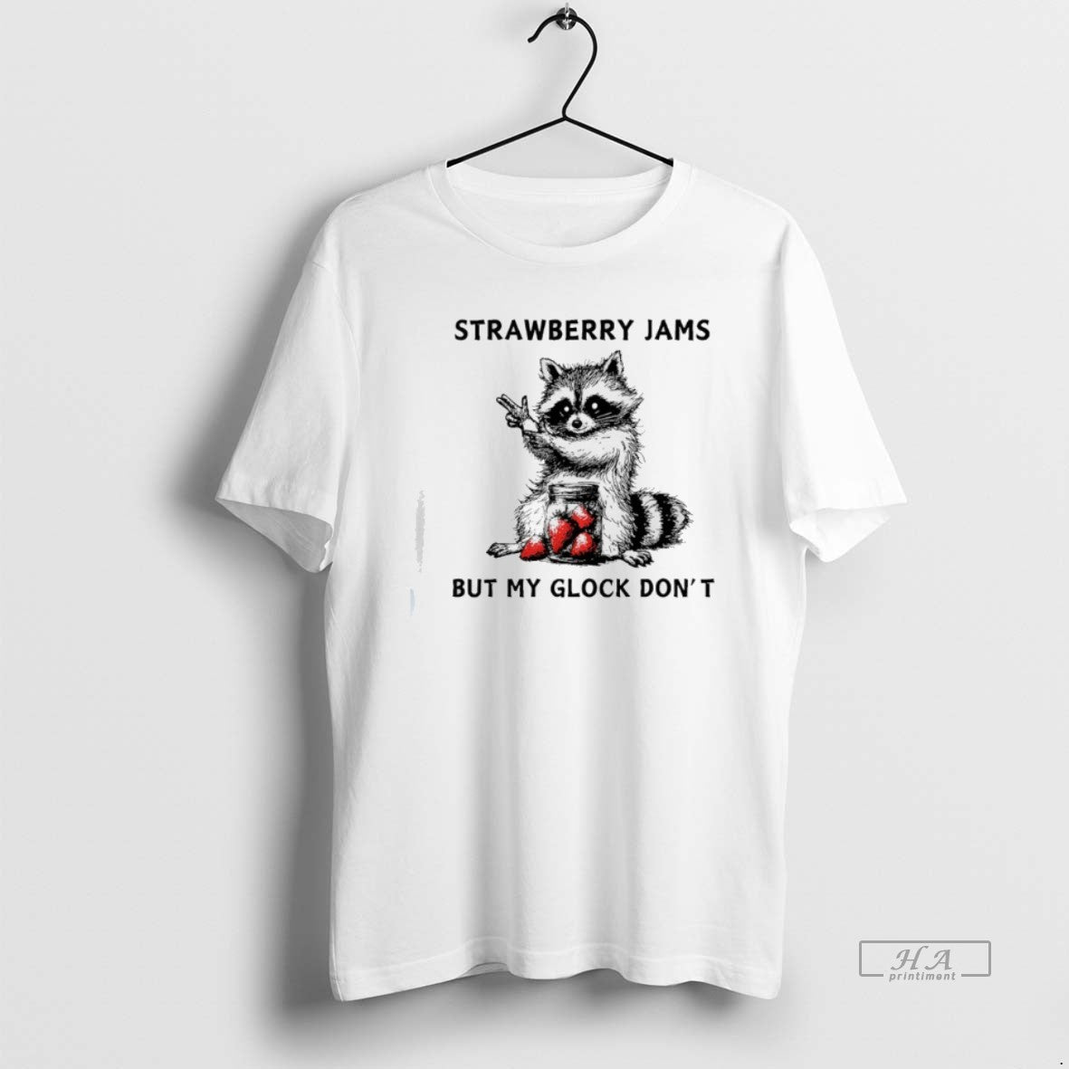Racccoon Strawberry Jams But My Gloock Dont T-Shirts, Hoodie, Sweatshirt - T-Shirt, Sweatshirt, Hoodie