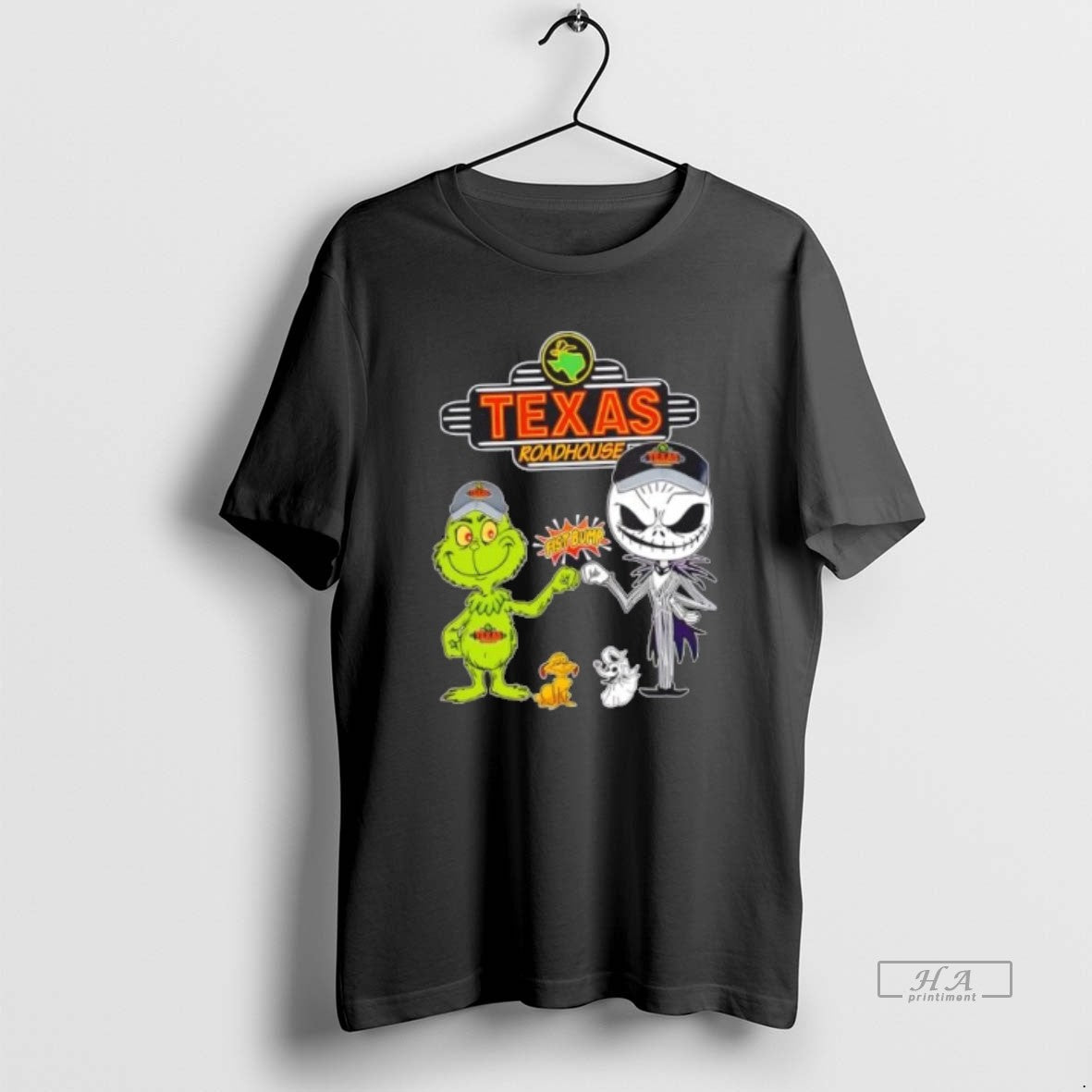 Texas Roadhouse X Grinch Jack Skellington Fist Bump Uniwilling Friends T-Shirts, Hoodie, Sweatshirt - T-Shirt, Sweatshirt, Hoodie