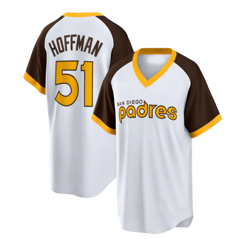 San Diego Padres #51 Trevor Hoffman Home Cooperstown Collection Player Jersey - White Baseball Jerseys baseball jersey product view 1