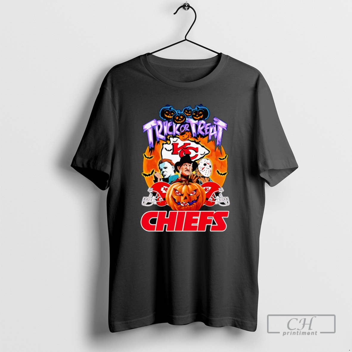 Trick Treat Kansas City Chiefs Horror Character T-Shirts, Hoodie, Sweatshirt - T-Shirt, Sweatshirt, Hoodie
