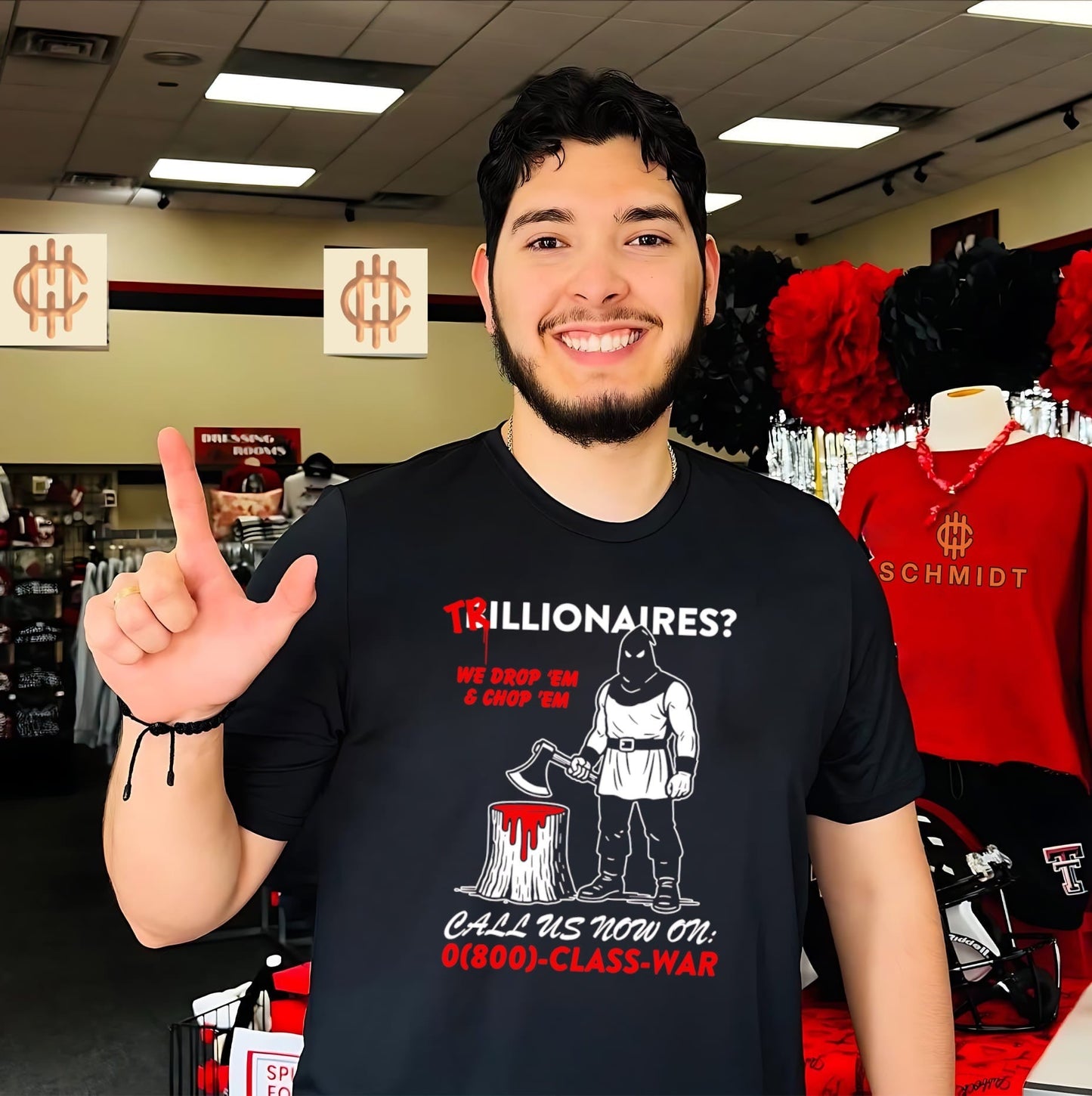 Trillionaires We Drop Em and Chop Em Class War shirt Unisex T-shirt, Sweatshirt, Hoodie, Long Sleeve Tee - T-Shirt, Sweatshirt, Hoodie