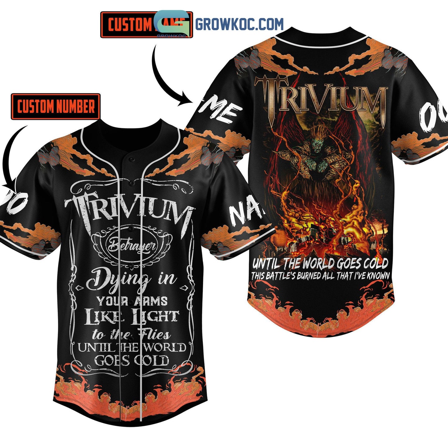 Trivium Until The World Goes Cold This Battles Burned All That Ive Known Personalized Baseball Jersey - T-Shirt, Sweatshirt, Hoodie
