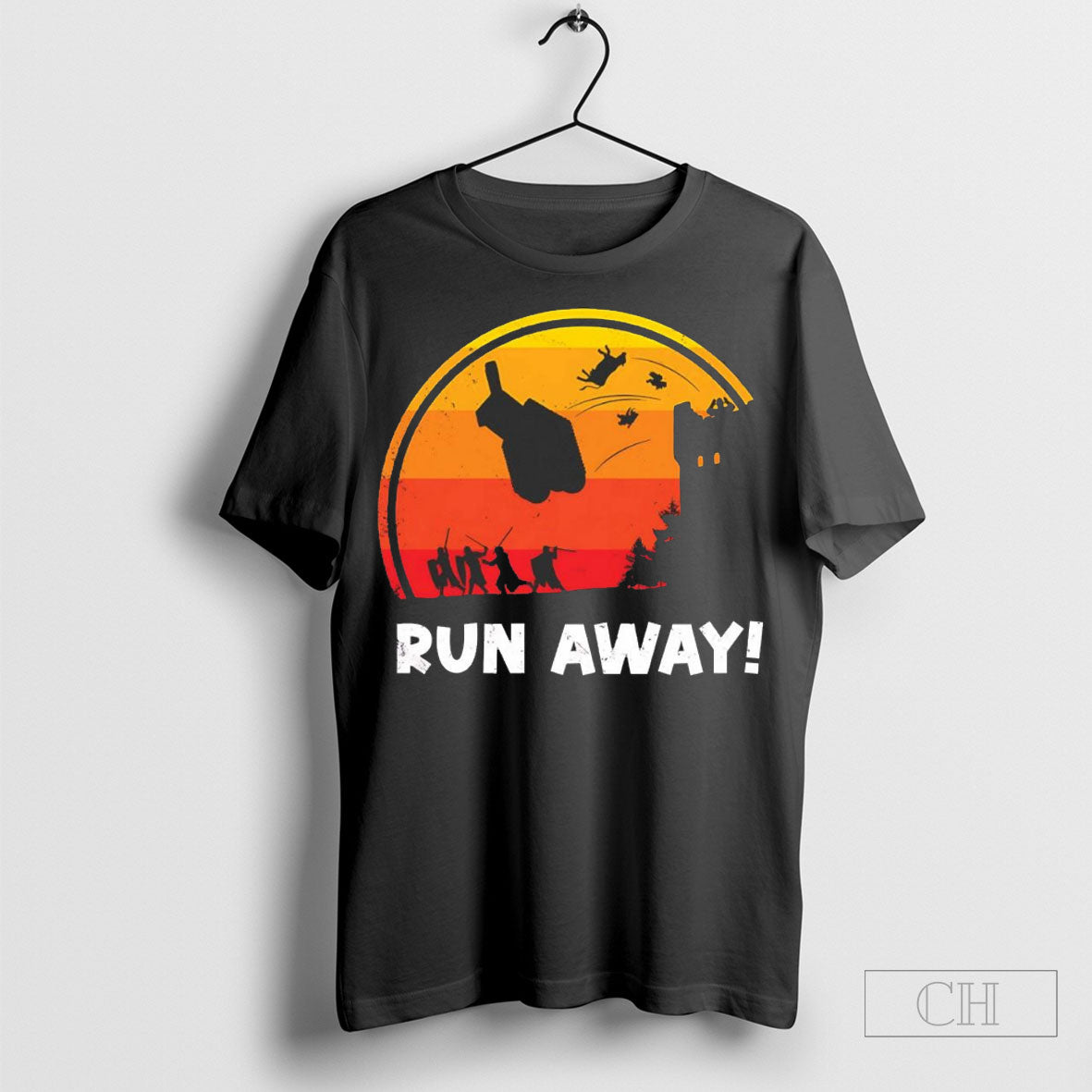 Trojan Rabbit Scene Monty Python Holy Grail Run Away T-Shirts, Hoodie, Sweatshirt - T-Shirt, Sweatshirt, Hoodie
