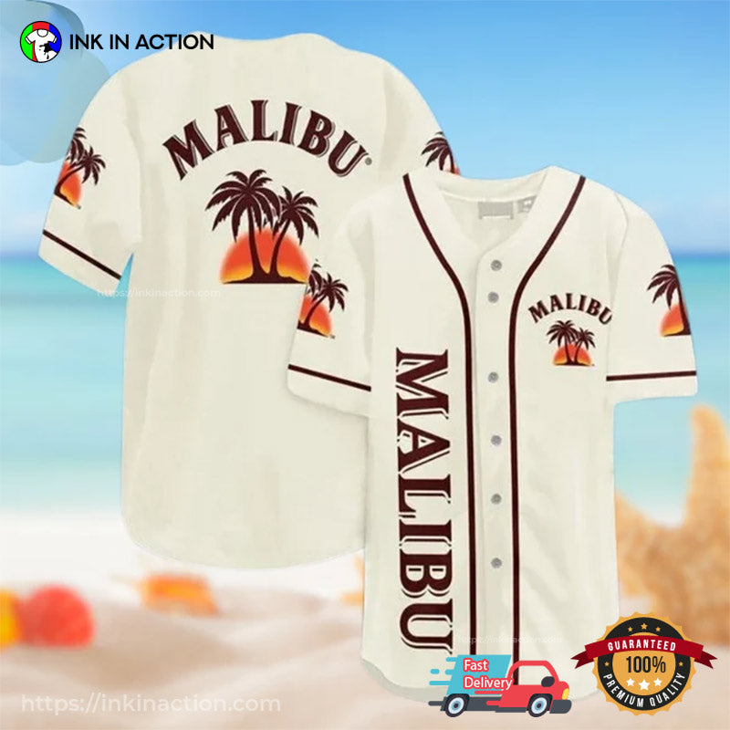 Tropical Beach Malibu Baseball Jersey Unisex T-shirt, Sweatshirt, Hoodie, Long Sleeve Tee - T-Shirt, Sweatshirt, Hoodie