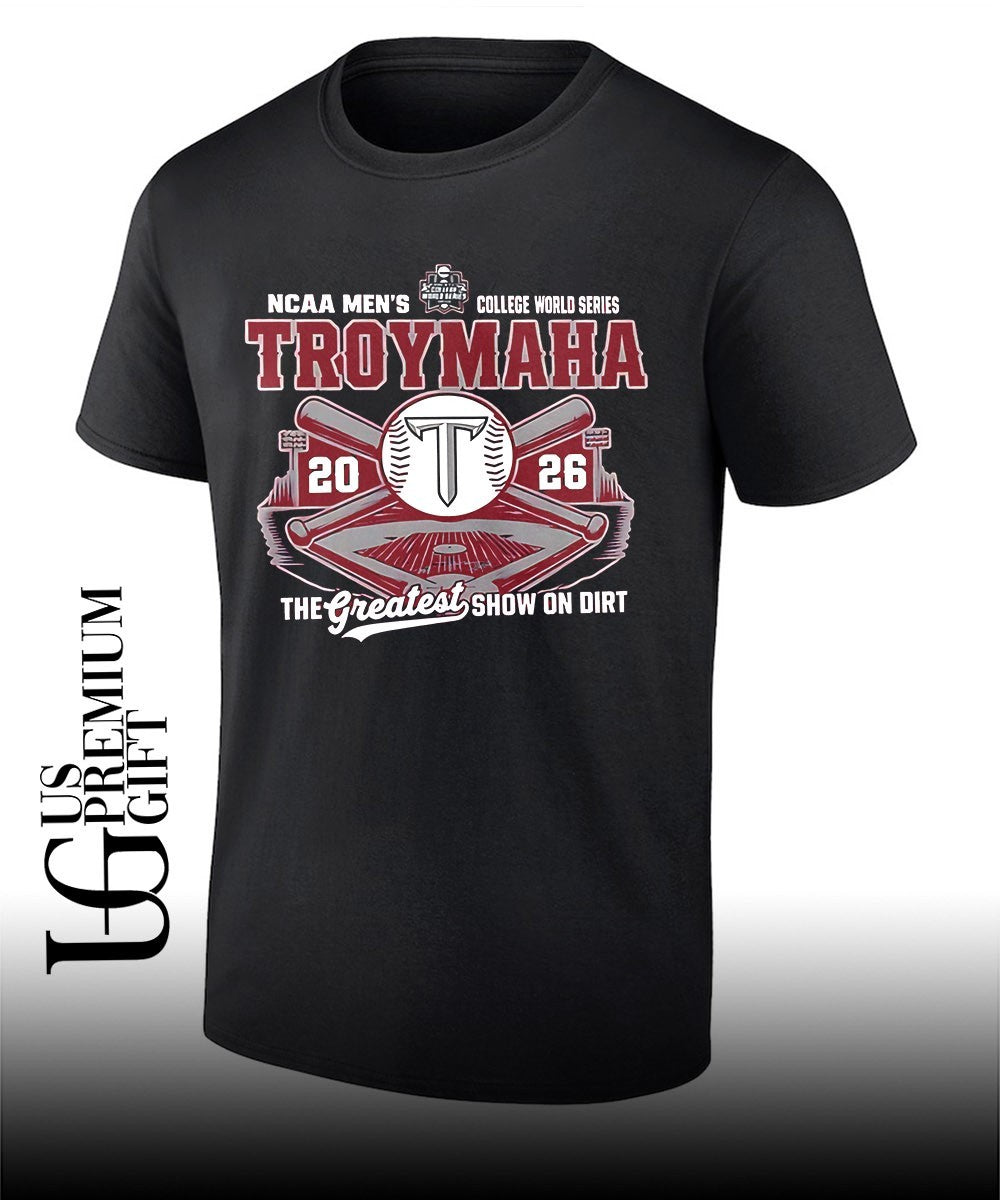 Troy Trojans 2026 NCAA Baseball Mens College World Series Troymaha shirt Unisex T-shirt, Sweatshirt, Hoodie, Long Sleeve Tee - T-Shirt, Sweatshirt, Hoodie