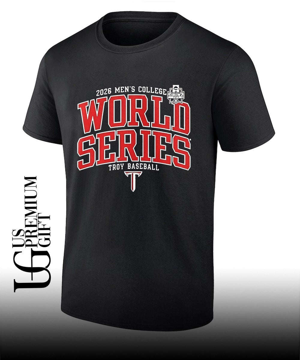 Troy Trojans Mens College World Series 2026 logo shirt Unisex T-shirt, Sweatshirt, Hoodie, Long Sleeve Tee - T-Shirt, Sweatshirt, Hoodie