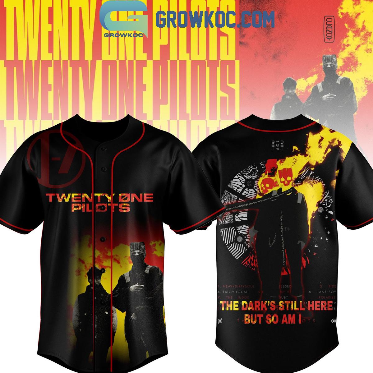 Twenty One Pilots The Darks Still Here But So Am I Baseball Jersey Unisex T-shirt, Sweatshirt, Hoodie, Long Sleeve Tee - T-Shirt, Sweatshirt, Hoodie