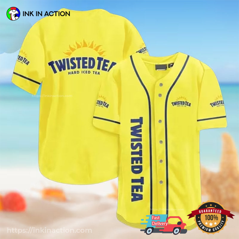 Twisted Tea Hard Ice Tea Yellow Baseball Jersey Unisex T-shirt, Sweatshirt, Hoodie, Long Sleeve Tee - T-Shirt, Sweatshirt, Hoodie