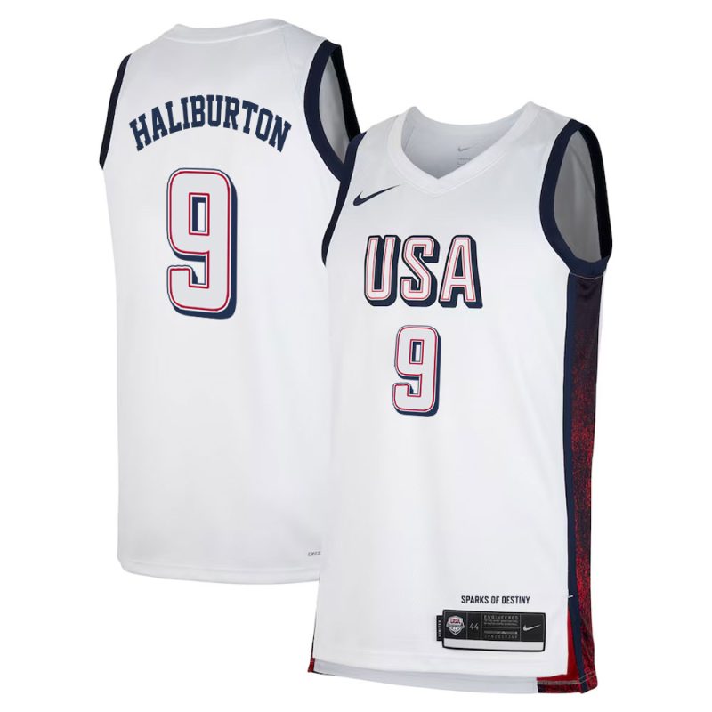 Tyrese Haliburton Team USA 2024 Olympics Jersey sports jersey product view 1