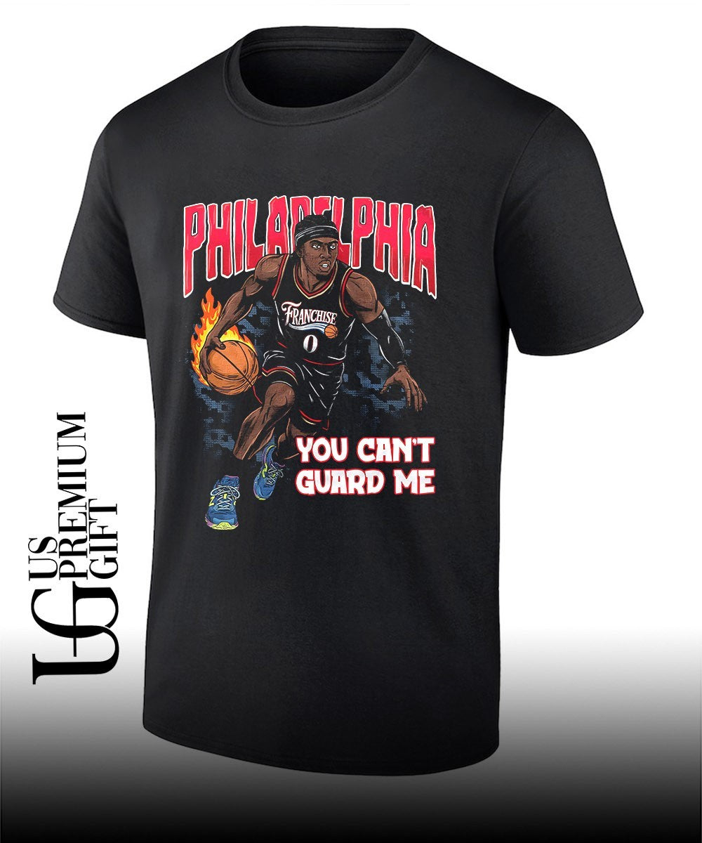 Tyrese Maxey Philadelphia 76ers NBA Franchise You Cant Guard Me shirt Unisex T-shirt, Sweatshirt, Hoodie, Long Sleeve Tee - T-Shirt, Sweatshirt, Hoodie