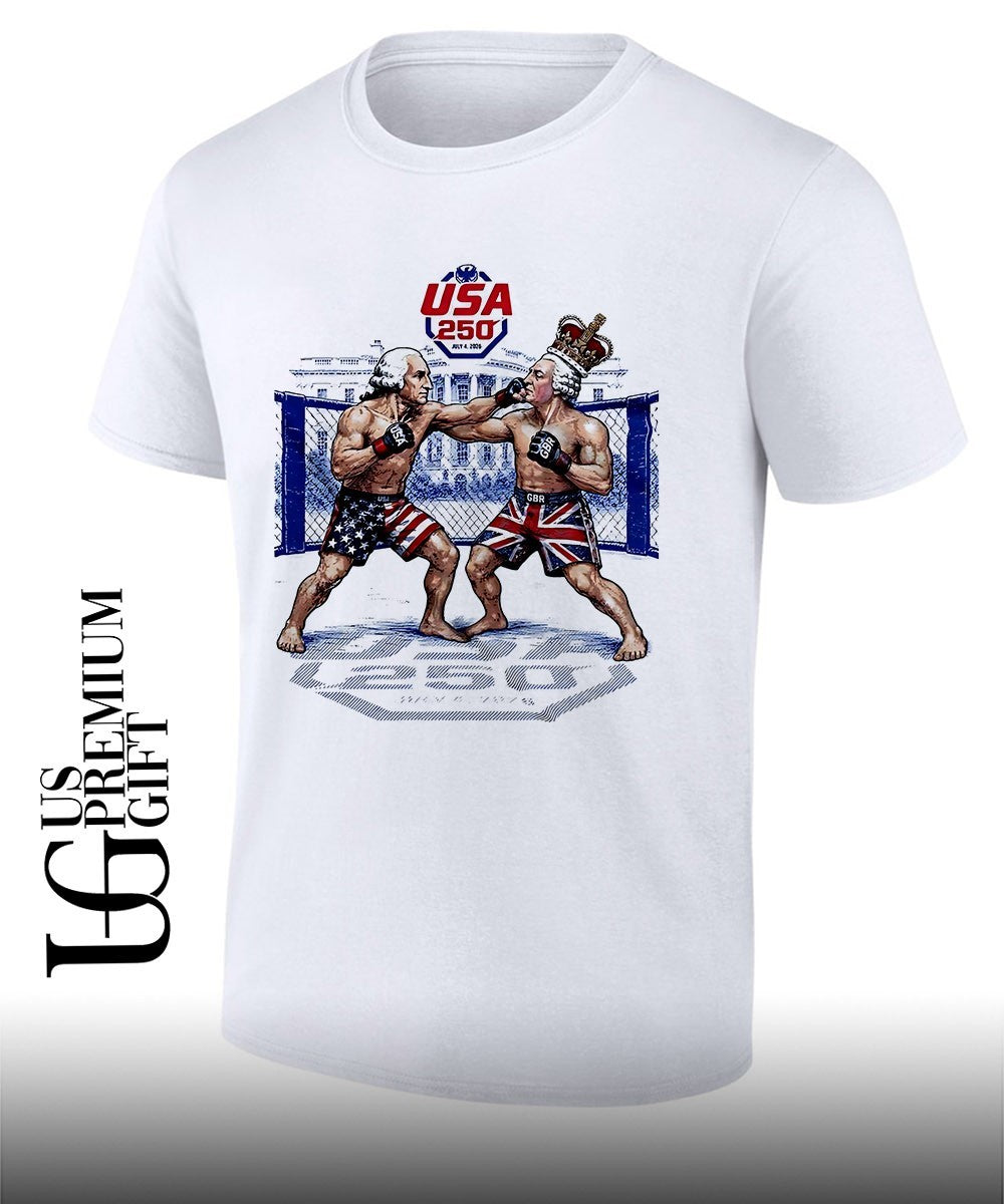 USA 250 MMA George Washington boxing George III shirt Unisex T-shirt, Sweatshirt, Hoodie, Long Sleeve Tee - T-Shirt, Sweatshirt, Hoodie