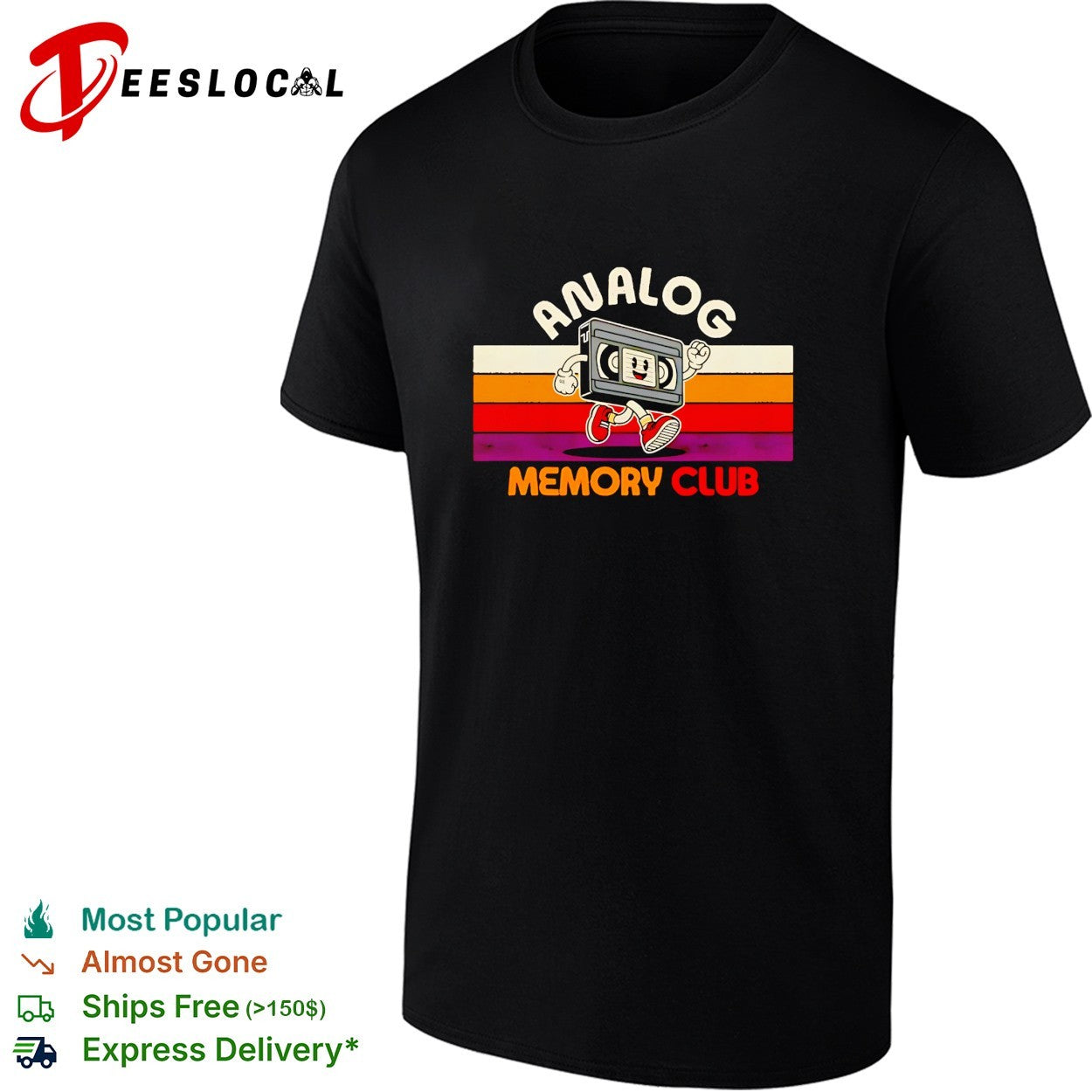 VHS tape running analog memory club shirt Unisex T-shirt, Sweatshirt, Hoodie, Long Sleeve Tee - T-Shirt, Sweatshirt, Hoodie