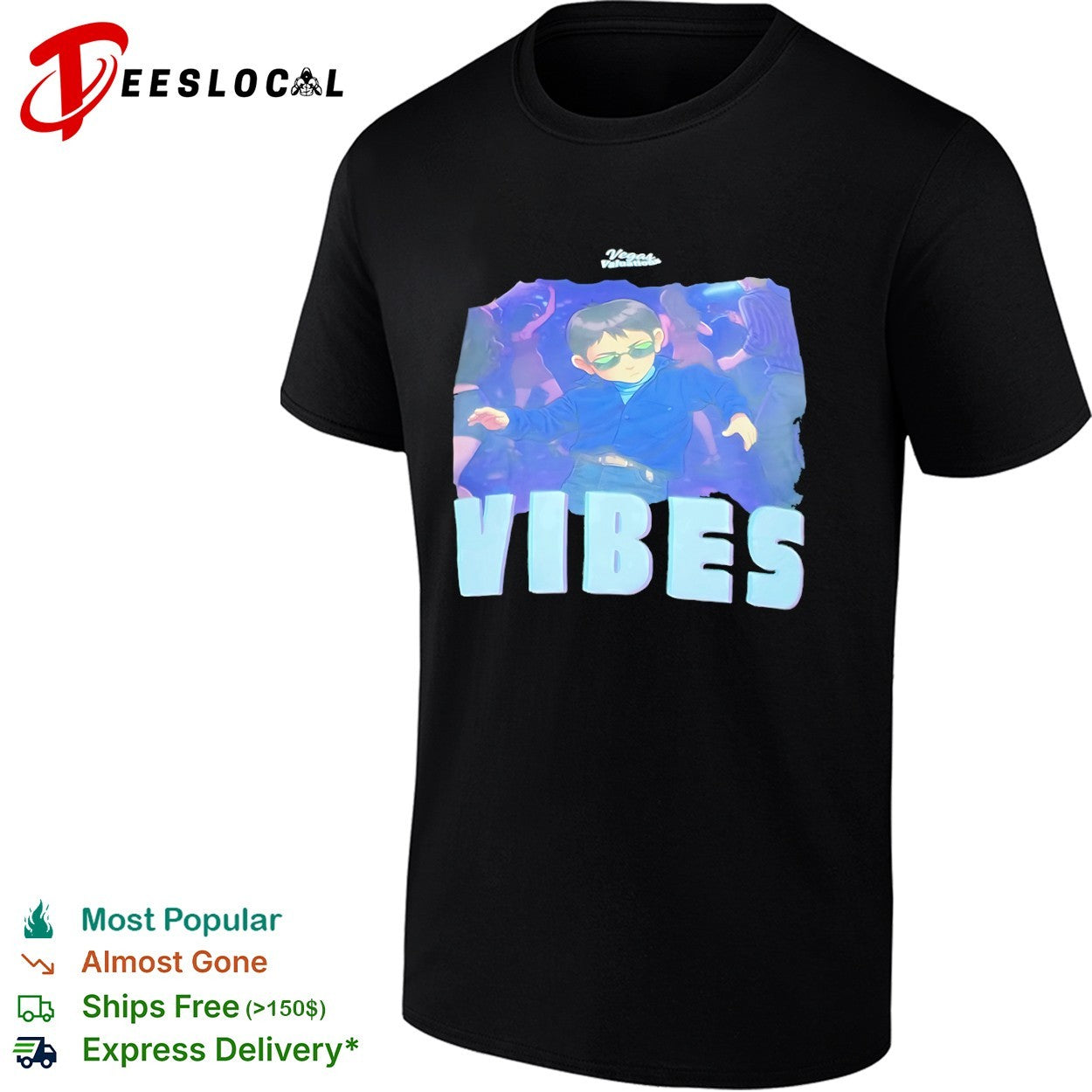 VIBES comic character shirt Unisex T-shirt, Sweatshirt, Hoodie, Long Sleeve Tee - T-Shirt, Sweatshirt, Hoodie