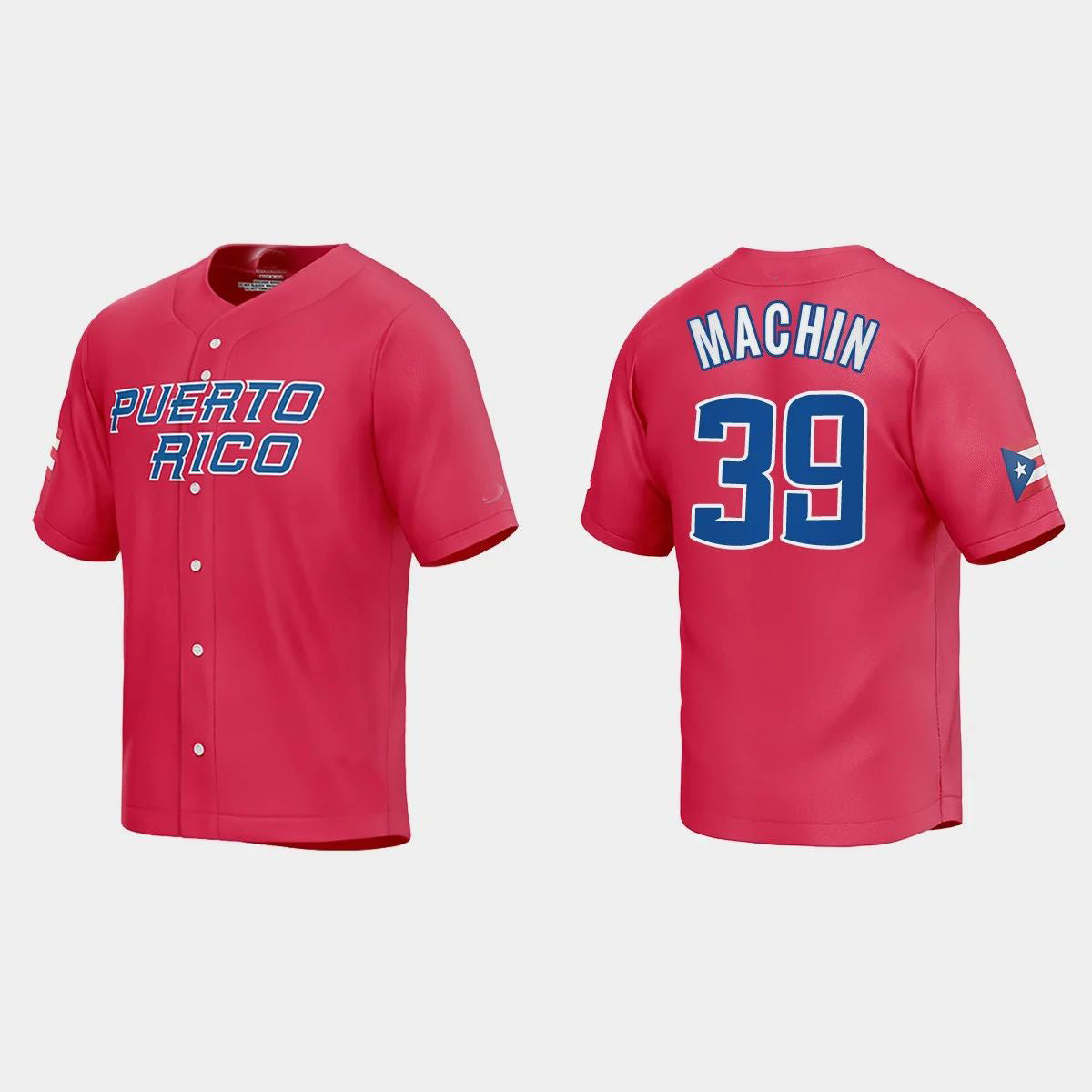 #39 VIMAEL MACHIN PUERTO RICO BASEBALL 2023 WORLD BASEBALL CLASSIC JERSEY ¨C RED Stitches Baseball Jerseys baseball jersey product view 1