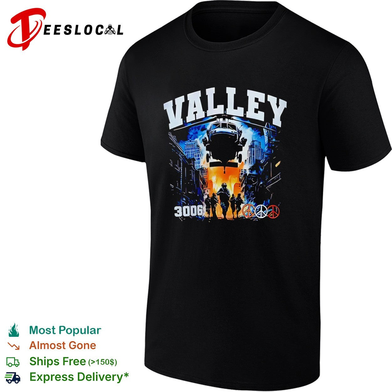 Valley 3006 peace logo shirt Unisex T-shirt, Sweatshirt, Hoodie, Long Sleeve Tee - T-Shirt, Sweatshirt, Hoodie