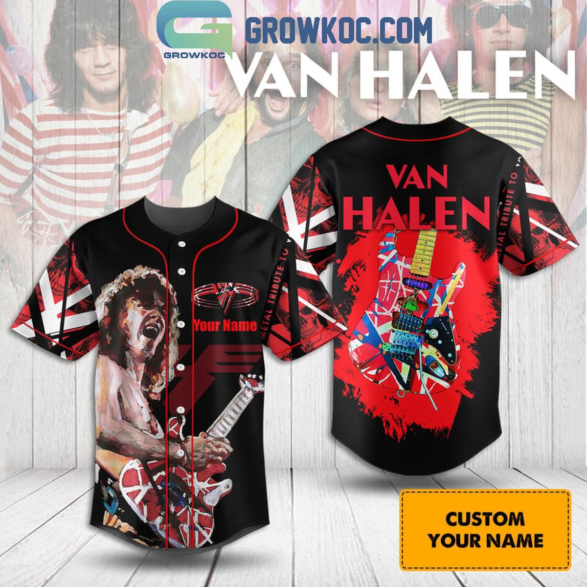 Van Halen Dance The Night Away Personalized Baseball Jersey Unisex T-shirt, Sweatshirt, Hoodie, Long Sleeve Tee - T-Shirt, Sweatshirt, Hoodie
