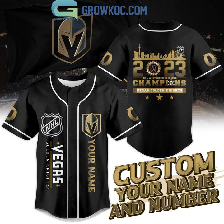 Vegas Golden Knights NHL Western Conference Champions 2023 Black Baseball Jersey Unisex T-shirt, Sweatshirt, Hoodie, Long Sleeve Tee - T-Shirt, Sweatshirt, Hoodie