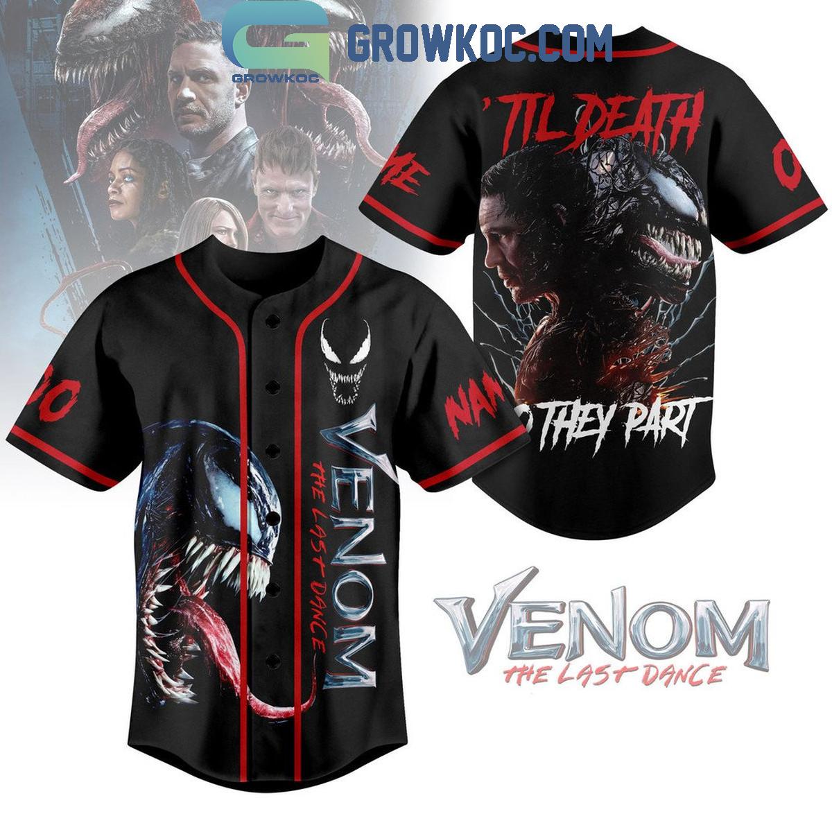 Venom Last Part Til Death Do They Part 2024 Personalized Baseball Jersey Unisex T-shirt, Sweatshirt, Hoodie, Long Sleeve Tee - T-Shirt, Sweatshirt, Hoodie