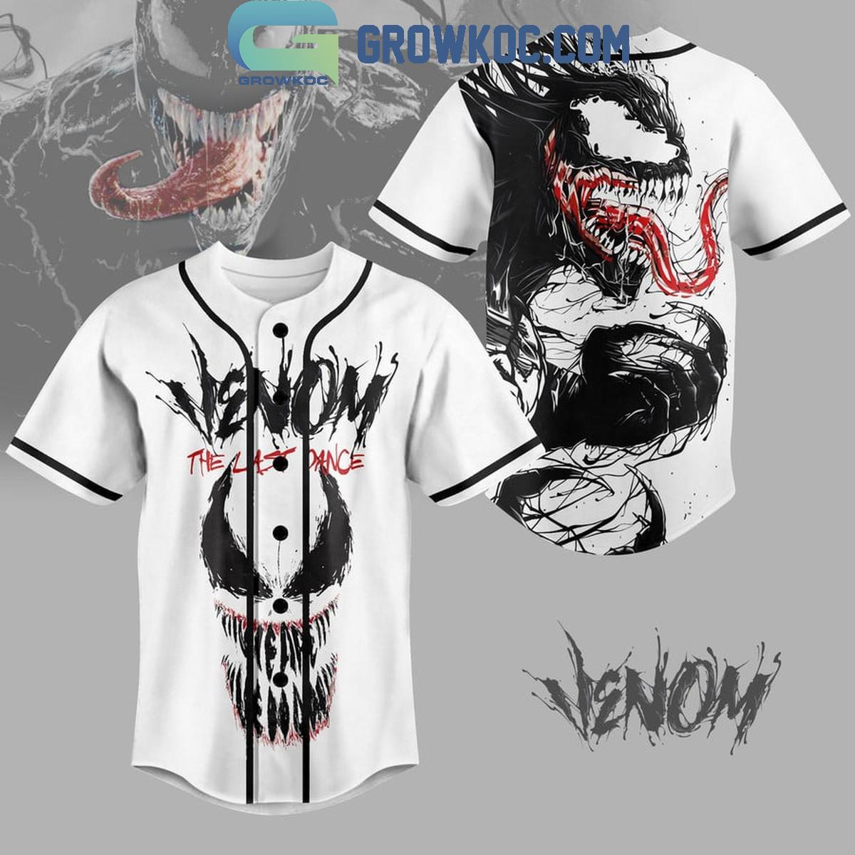 Venom The Last Dance We Are Venom Personalized Baseball Jersey Unisex T-shirt, Sweatshirt, Hoodie, Long Sleeve Tee - T-Shirt, Sweatshirt, Hoodie