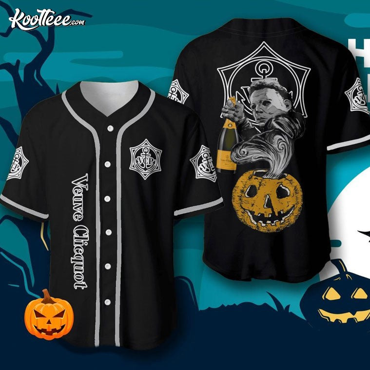 Veuve Clicquot Michael Myers Halloween Baseball Jersey Unisex T-shirt, Sweatshirt, Hoodie, Long Sleeve Tee - T-Shirt, Sweatshirt, Hoodie