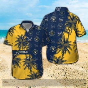 Vintage MLB Milwaukee Brewers Hawaiian Shirt For Summer Loverst - Brewers Hawaiian Shirt Unisex T-shirt, Sweatshirt, Hoodie, Long Sleeve Tee - T-Shirt, Sweatshirt, Hoodie