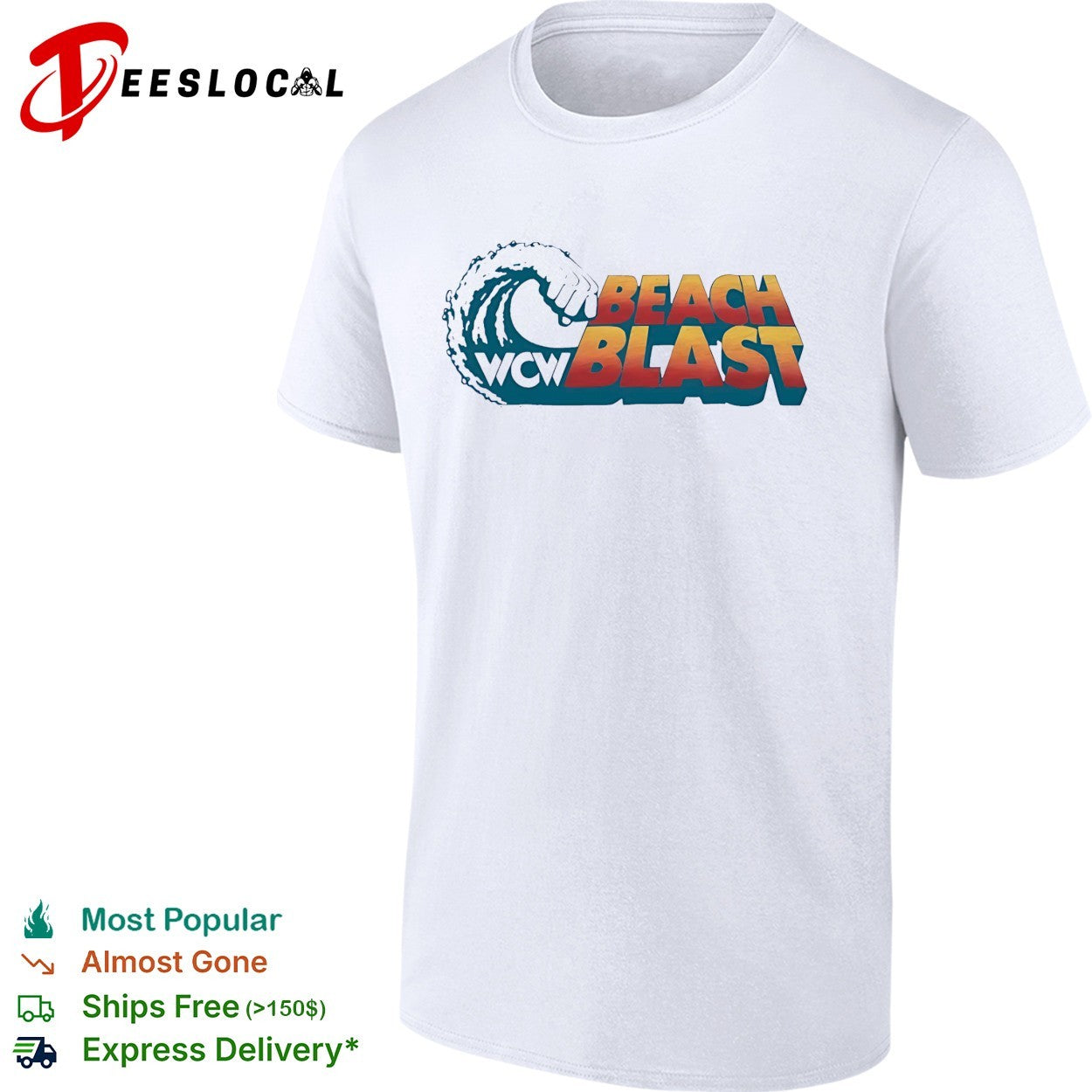 WCW Beach Blast wave logo shirt Unisex T-shirt, Sweatshirt, Hoodie, Long Sleeve Tee - T-Shirt, Sweatshirt, Hoodie