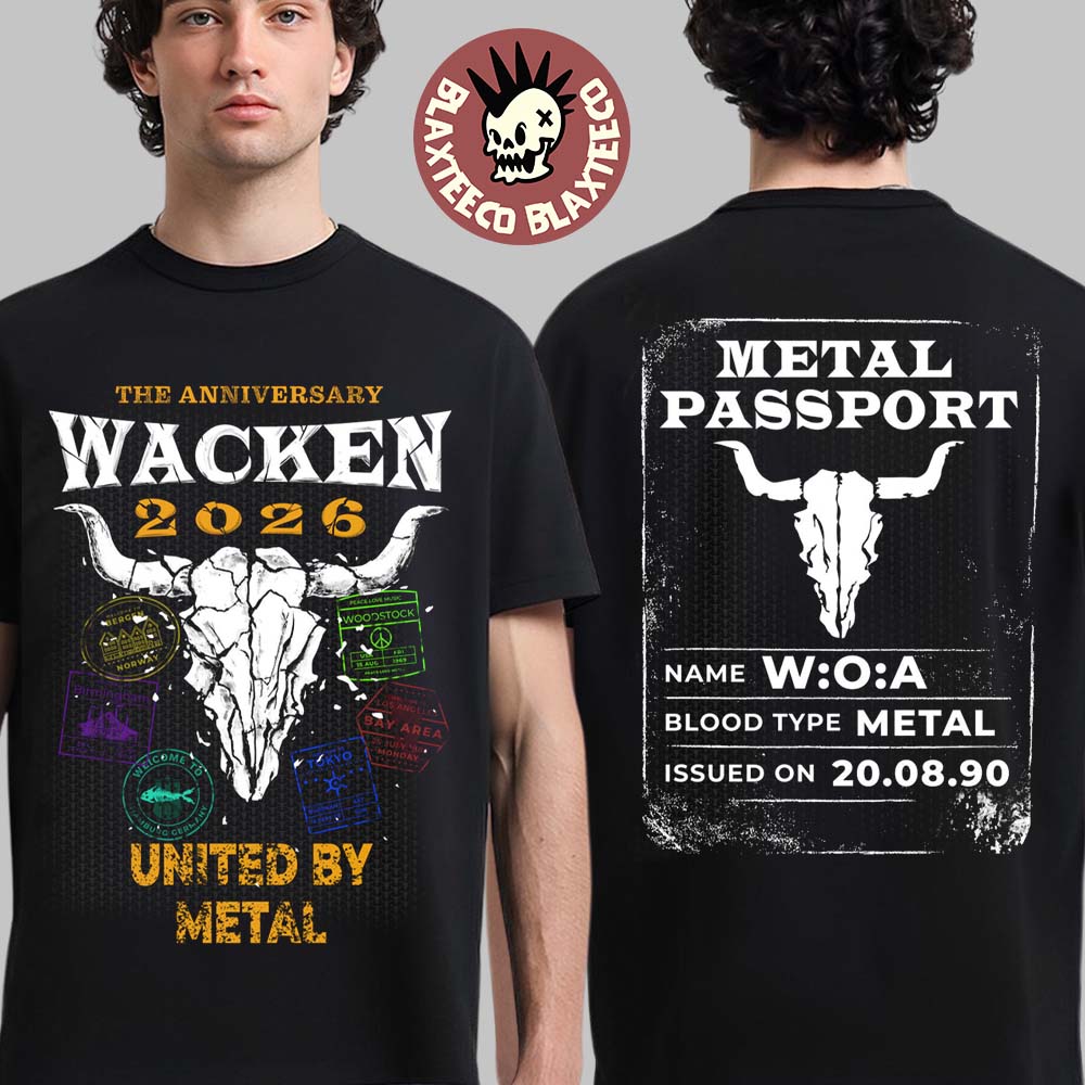 Wacken Open Air 2026 Festival The Anniversary Merch Metal Passport T-Shirt Unisex T-shirt, Sweatshirt, Hoodie, Long Sleeve Tee - T-Shirt, Sweatshirt, Hoodie
