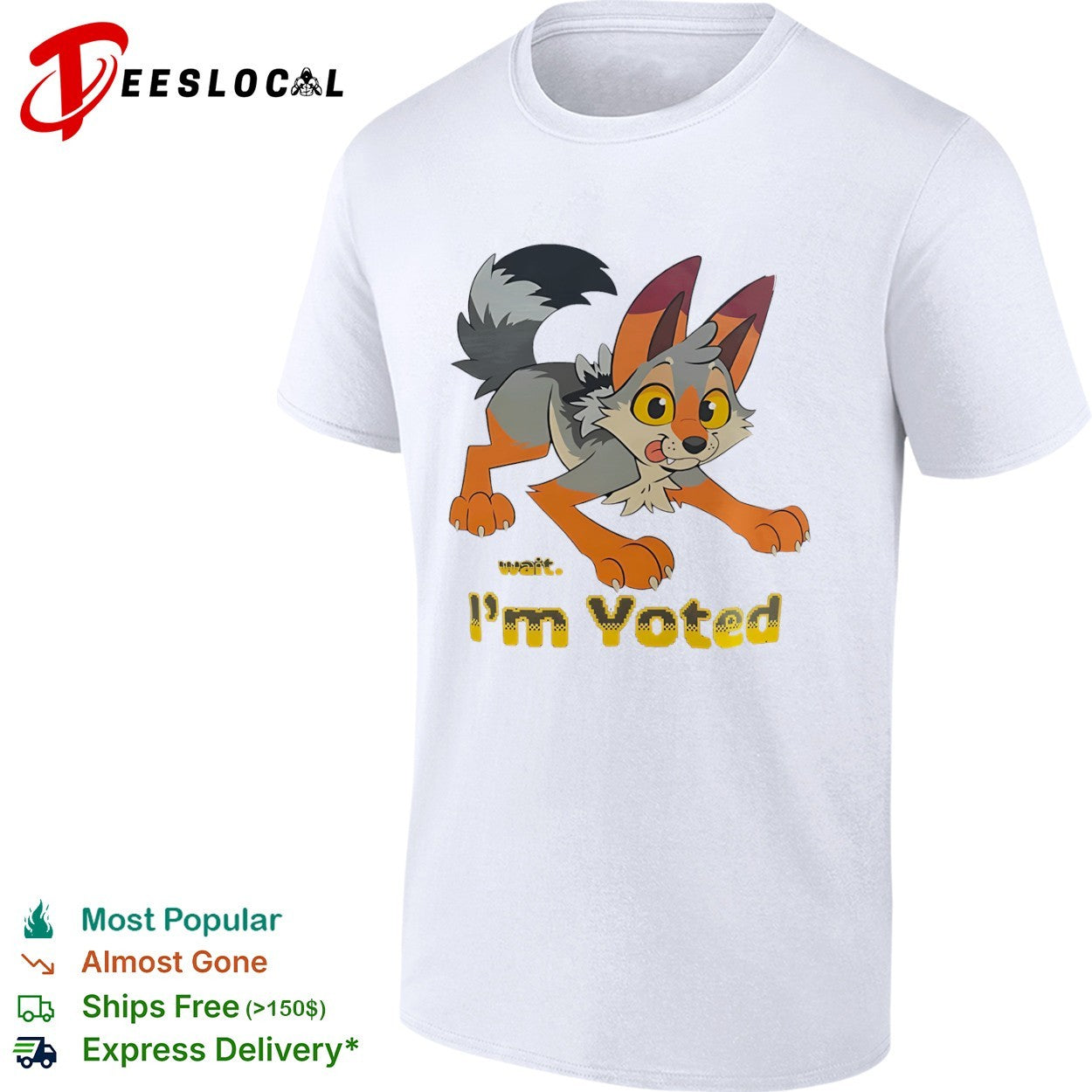 Wait Im Voted Fox Character Furry shirt Unisex T-shirt, Sweatshirt, Hoodie, Long Sleeve Tee - T-Shirt, Sweatshirt, Hoodie